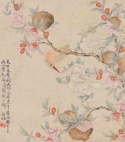 錢維城 (1720-1772) 花鳥 立軸