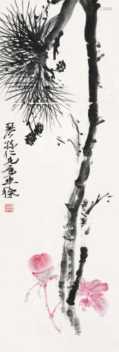 徐生翁 (1875-1960) 花卉 鏡心