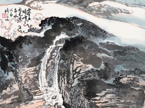 陸一飛 (1931-2005) 山水 鏡心