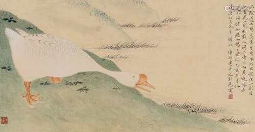 徐邦達 (1911-2012) 白鵝圖 鏡心