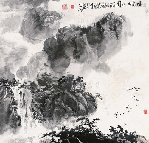 劉國輝 (b.1940) 清泉出山圖 鏡心