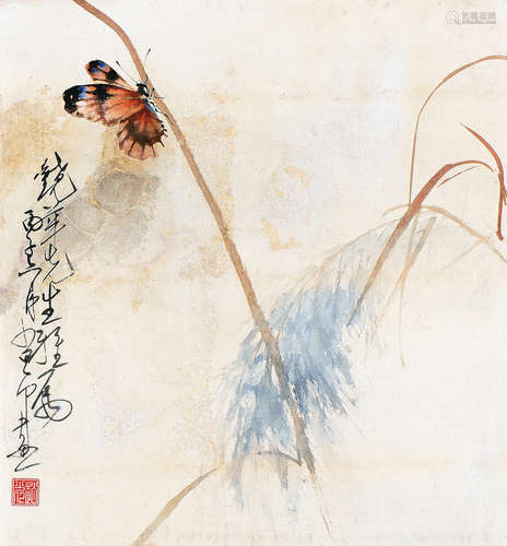 趙少昂 (1905-1998) 蝴蝶 鏡心