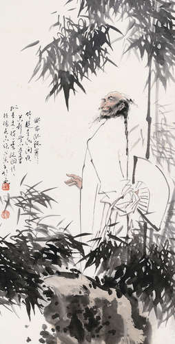 孫炳吾 (b.1943) 鄭板橋造像 鏡心