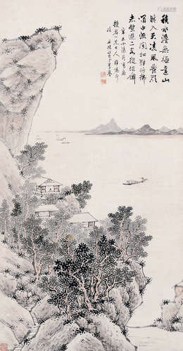 李  譽 (清) 山水 立軸