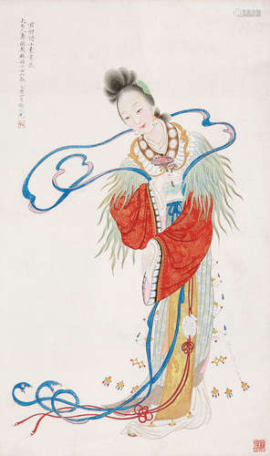 謝之光 (1900-1976) 麻姑獻壽 立軸