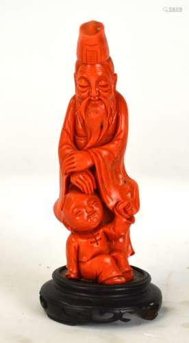 Japanese Carved Coral Figure