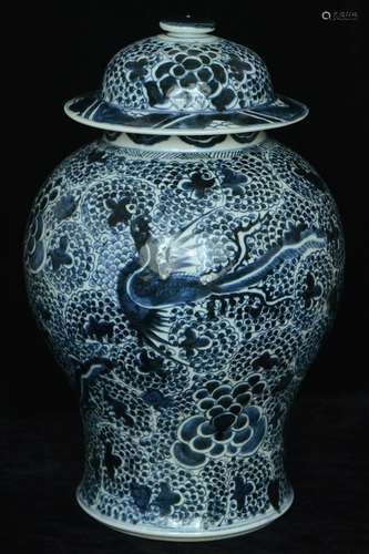 $1 Large Chinese Blue and White Jar Kangxi Period