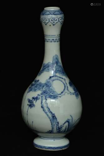 $1 Chinese Blue and White Vase Kangxi Mark