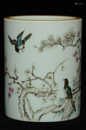 $1 Chinese Porcelain Brush Pot 18th C