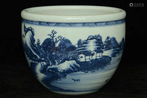 $1 Chinese Blue and White Porcelain Pot