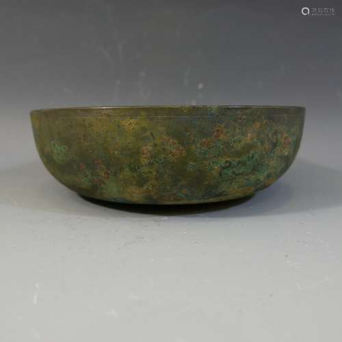 ANTIQUE CHINESE BRONZE BOWL - TANG DYNASTY