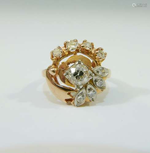 14K ROSE GOLD DIAMOND RING