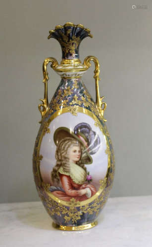 German Porcelain Vase, 19th C.