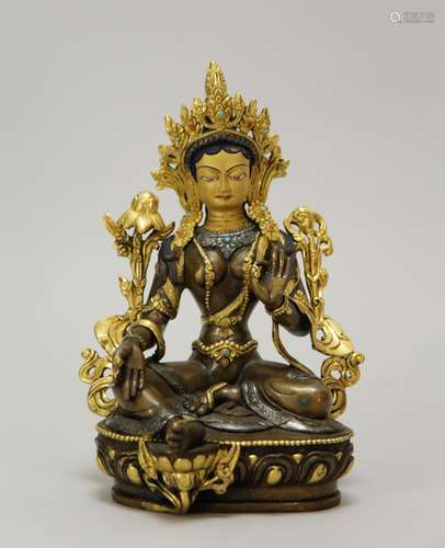 Chinese Gilt Bronze Seating Buddha