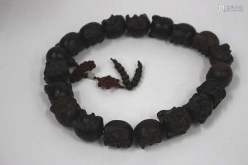 Chinese XiaoYeZitan Wood Carved Bracelet