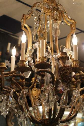 12 lights Bronze and Crystal Chandelier