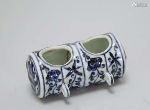 Chinese Blue/White Porcelain Brush Washer, Marked