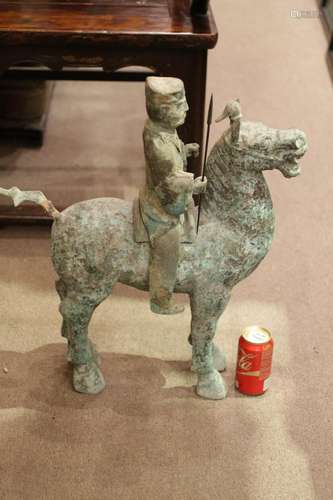 Chinese Bronze Horse Knight