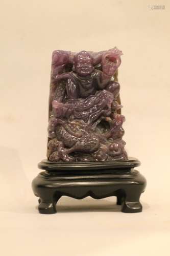 Chinese Purple Crystal Figure