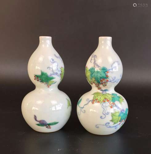 Chinese Blue/White Famille Verte Porcelain Vases