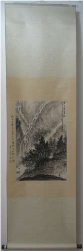 Chinese Ink Landscape Scroll Painting