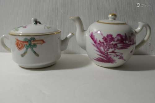 Two Chinese Porcelain Teapot, Mark