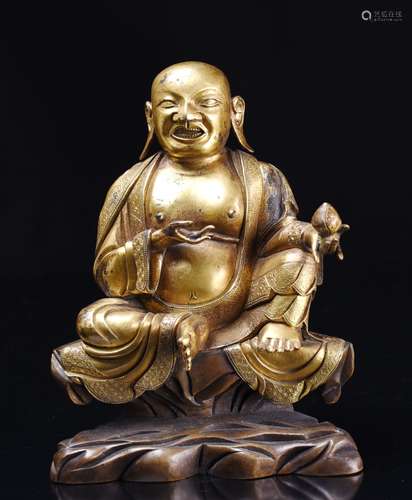 Chinese Gilt Bronze Seating Buddha