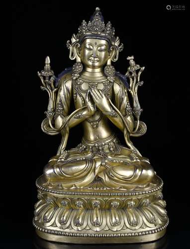 Chinese Gilt Bronze Buddha