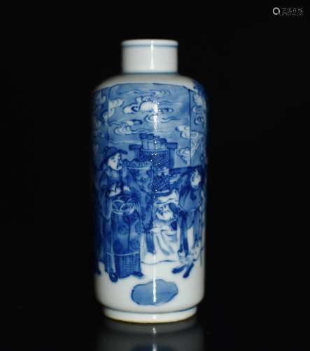 Chinese Blue/White Porcelain Small Vase, Marked