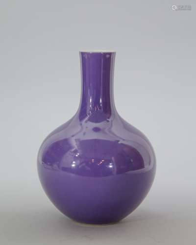 Chinese Purple Glazed Porcelain Vase