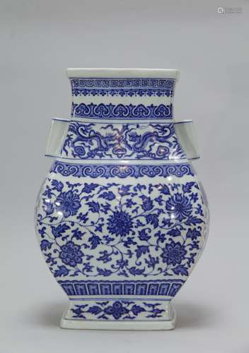 Chinese Blue/White Porcelain Vase, Marked