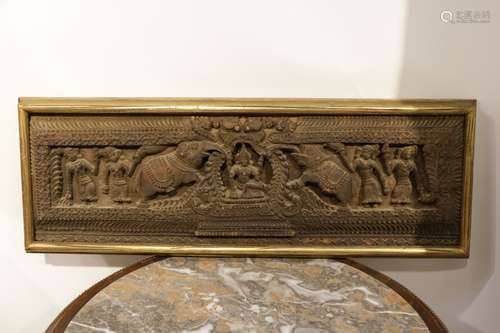 Indian Wood Carving of Panel