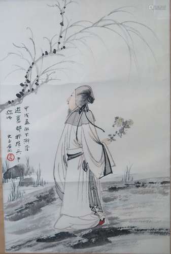 Chinese Ink and Color on Paper by Zhang Da Qian