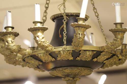 12 Lights Empire Style Gilt Bronze Chandelier