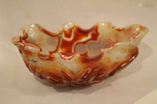 Chinese Agate Carved Washer