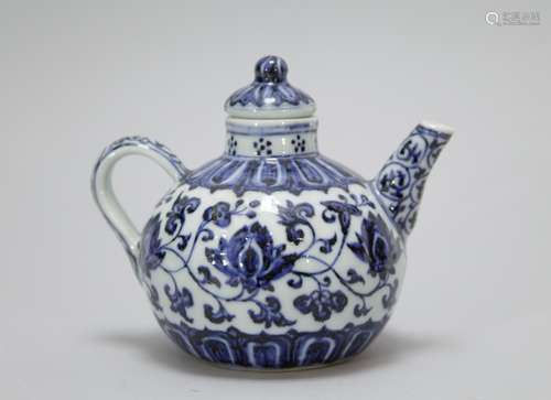 Chinese Blue/White Porcelain Teapot