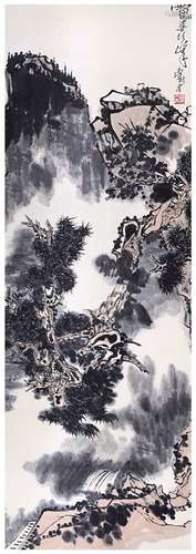 Chinese Ink Landscape Painting on Paper, Pan Tians