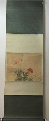 Chinese Flower Scroll Painting, Signed w/ Red Seal