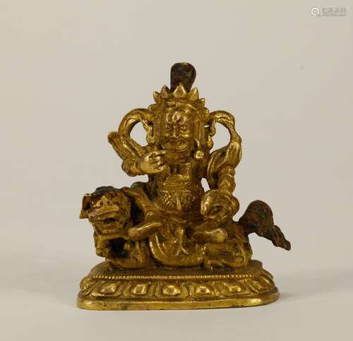 Chinese Gilt Bronze Buddha of the God of Wealth