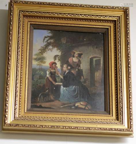 Oil Painting on Canvas, with Gilt wood frame