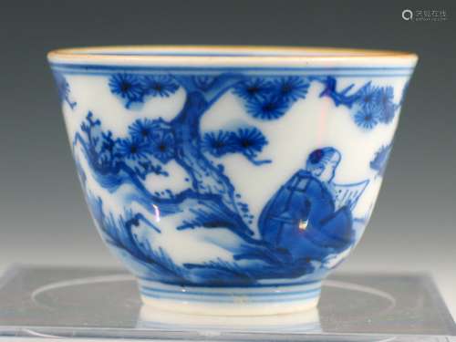 Chinese Blue and White Porcelain Cup, Chenghua Mark