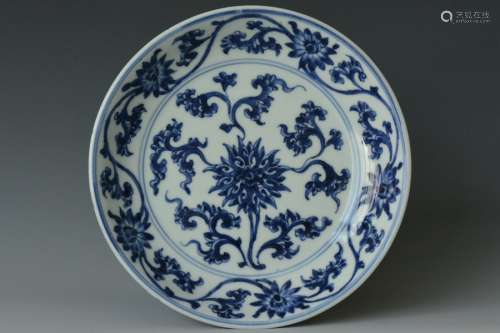 A Blue and White Dish, Chenghua Mark Kangxi