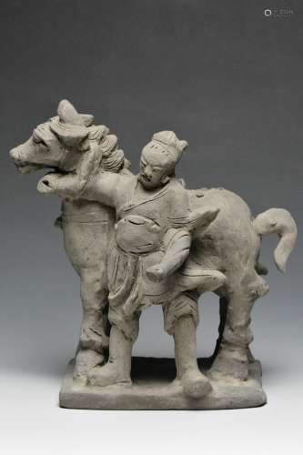 A Model of Horse and Groom, Yuan Dynasty
