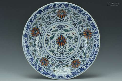 An Imperial Doucai Dish, Qianlong Mark and Period