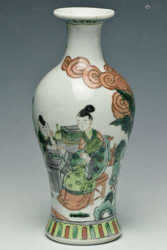 A Famille Rose Figure Subject Vase, 19th Century