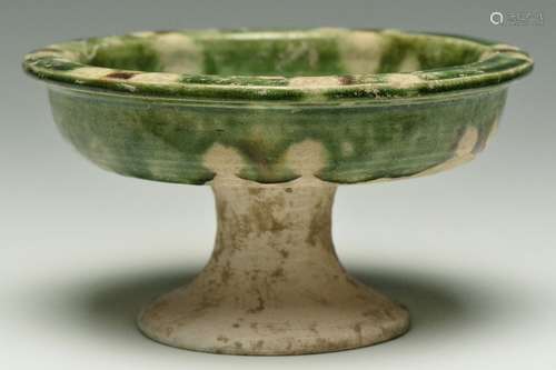 A Sancai-Glazed Stem Cup, Tang Dynasty