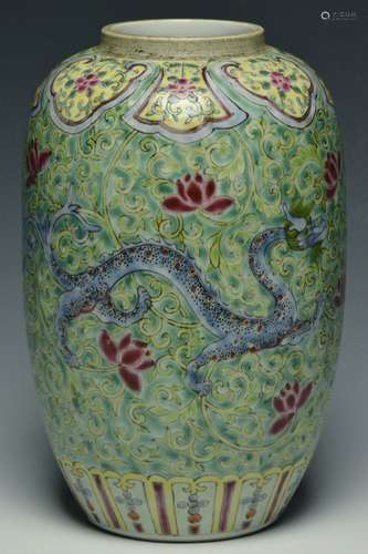 A Famille Rose Dragon Vase, 18th Century