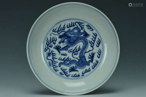 An Imperial Dragon Dish, Qianlong Mark and Period