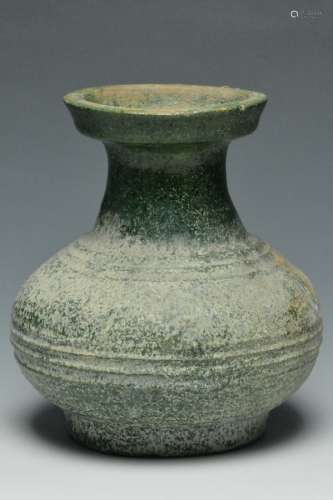 A Green-Glazed Red Pottery Jar, Han Dynasty
