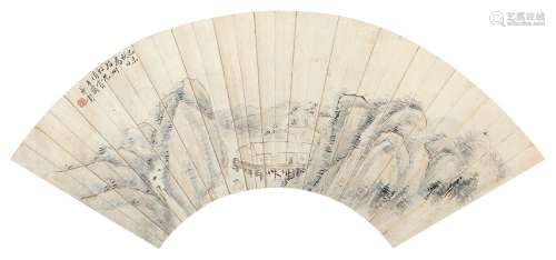 吴云 己未（1859年）作 深山幽居图 镜片 设色纸本